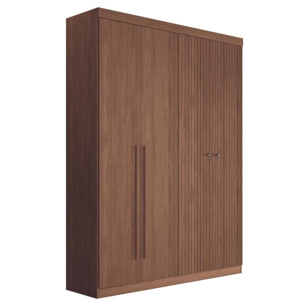 Guarda Roupa Casal Ripado 4 Portas Elvas Jatobá