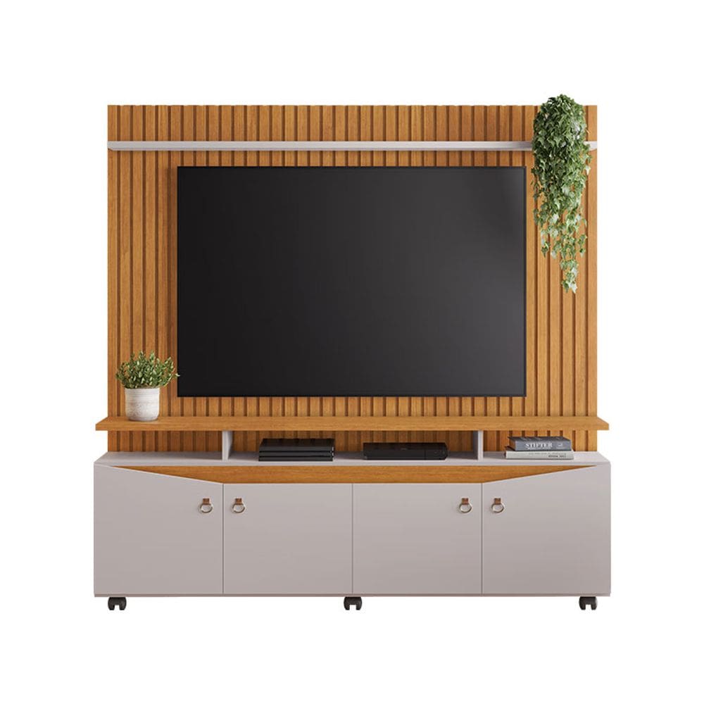 Estante Home para TV até 65 Polegadas Conceito JCM Móveis Cinamomo/Off