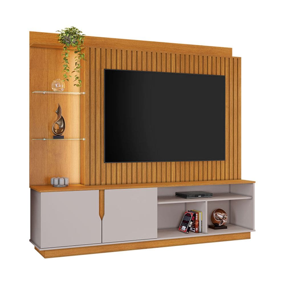 Estante Home para TV até 65 Polegadas Amparo JCM Móveis Cinamomo/Off