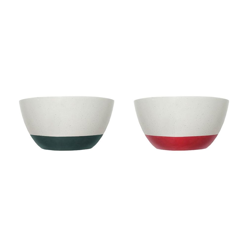 Tigela Bowl Cumbuca Ceramica 500ml Vermelha Verde 2un