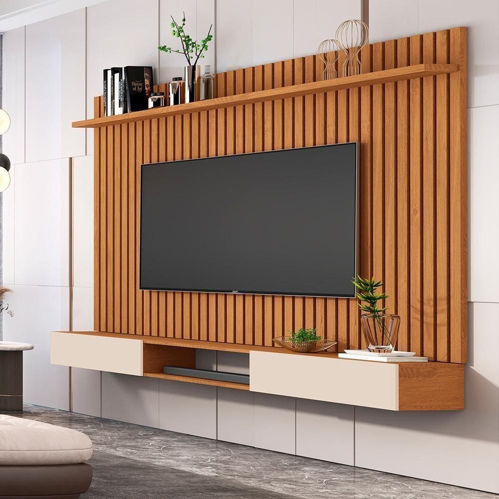 Conjunto Painel Ripado E Nicho Colonne Nature Off White