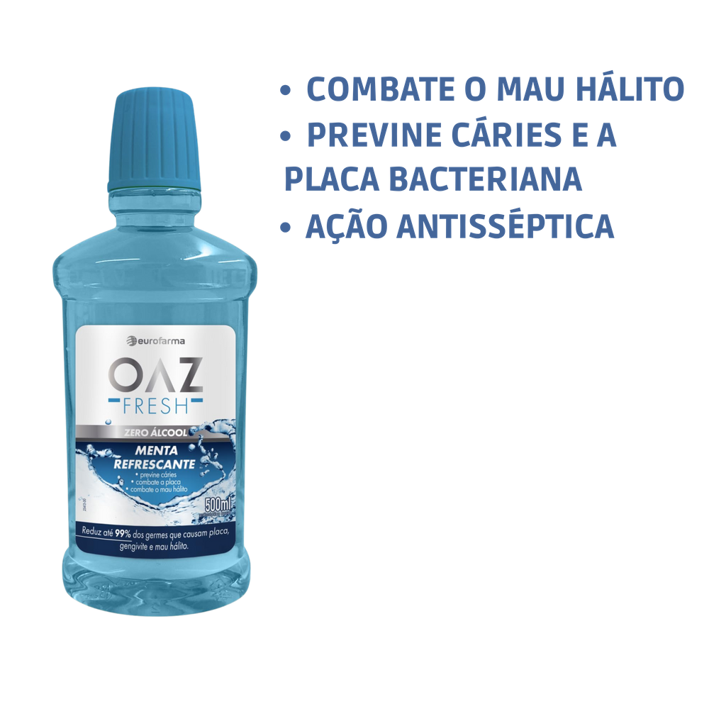 OAZ Enxaguante Bucal Fresh Zero Álcool Menta 500ml - 7891317024703