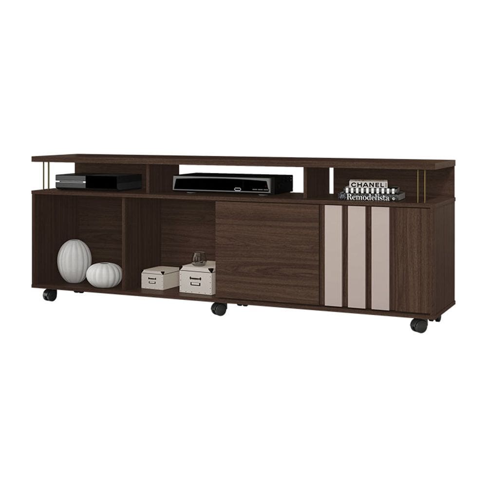 Rack para TV até 70 Polegadas Atraente JCM Móveis Café Soft/Off