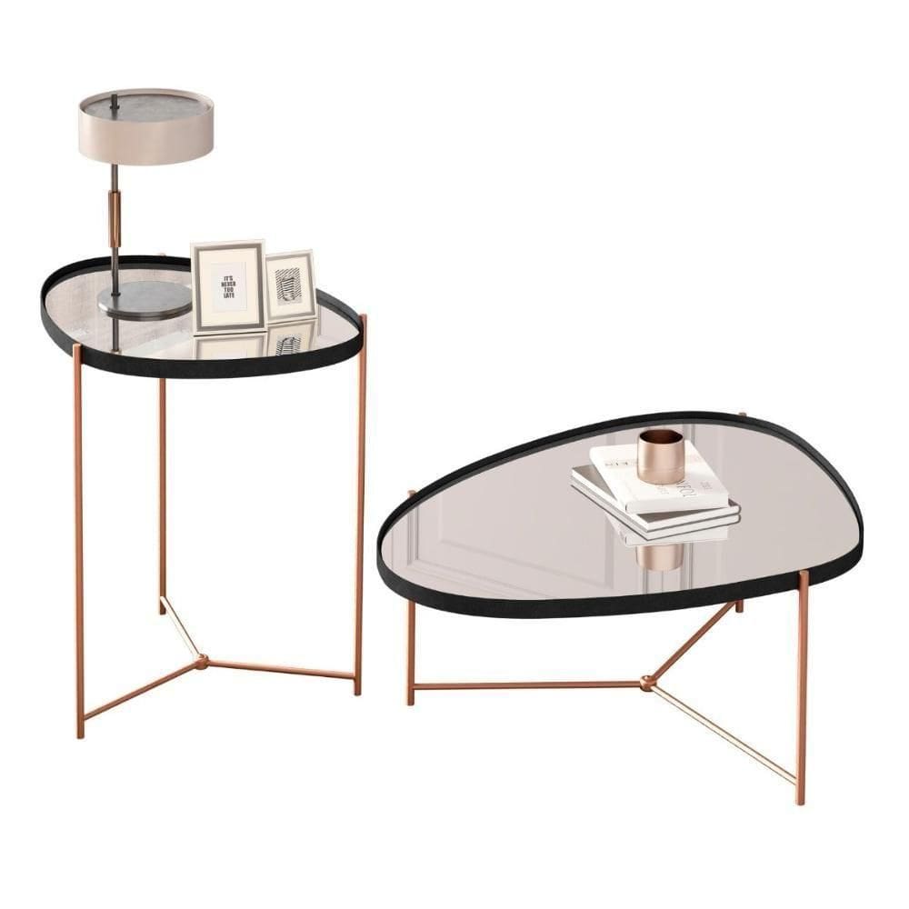 Conjunto De Mesas Cartagena Preto Bronze