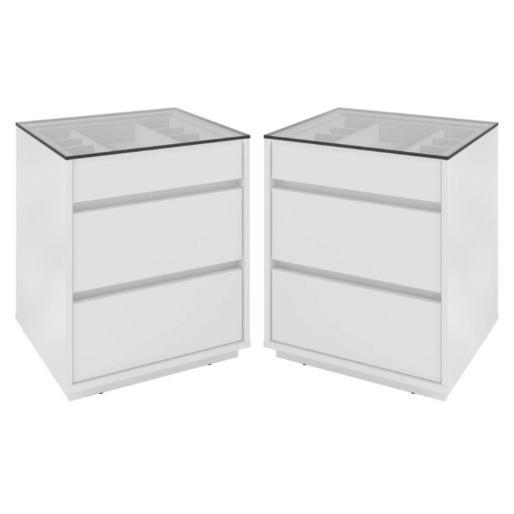 Conjunto De Mesas De Cabeceira Cuiabá Branco