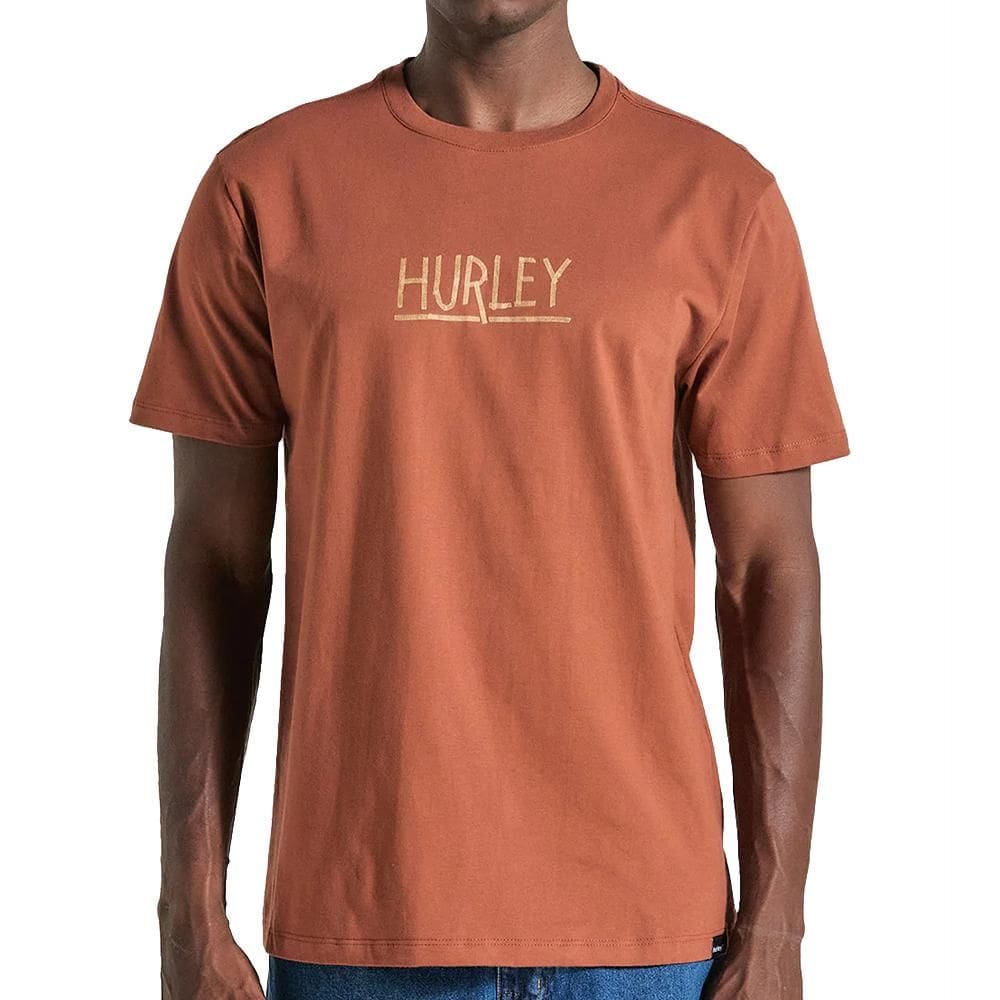 Camiseta Hurley Shark WT25 Masculina Marrom