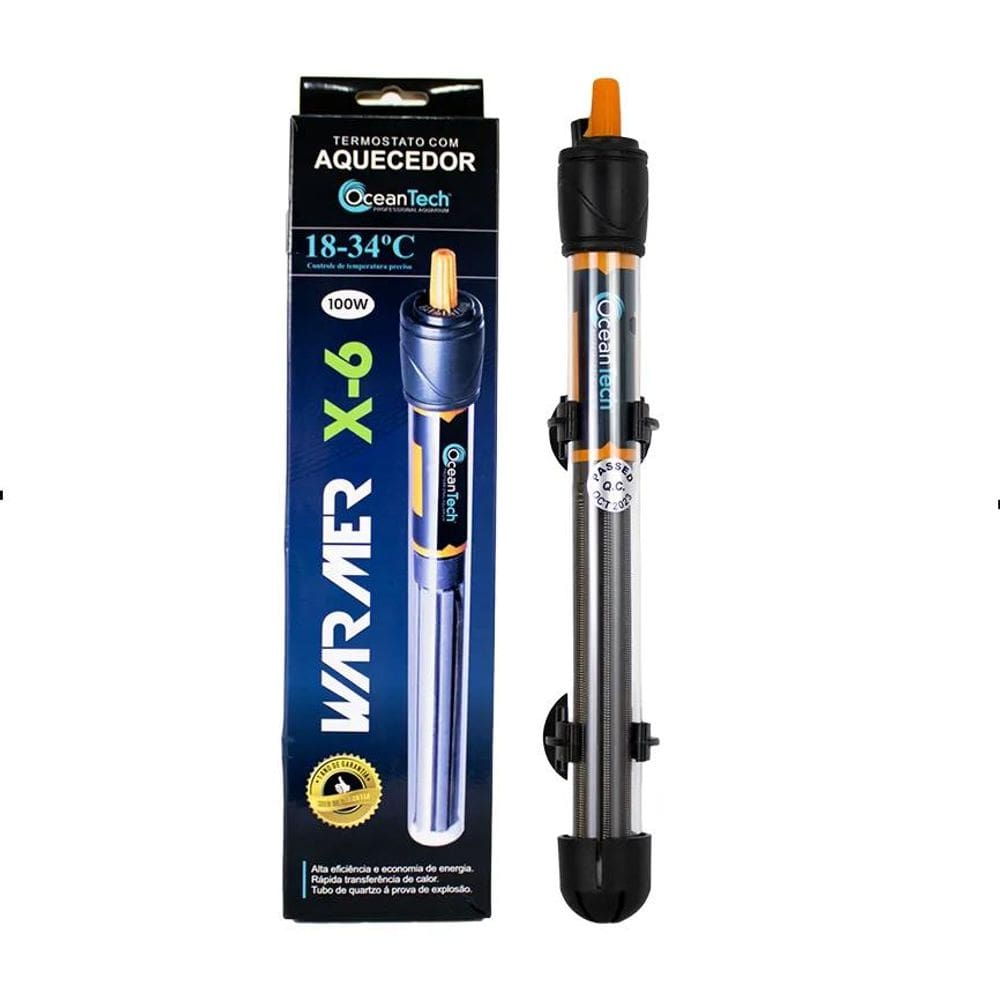 Aquecedor Termostato Oceantech 100w Aquários Até 100 Litros