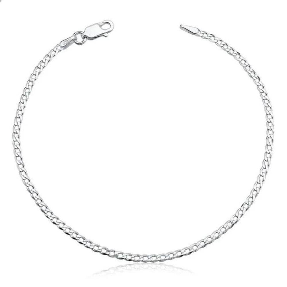 Pulseira Em Prata 925 Maciça Grumet 18CM - 2MM