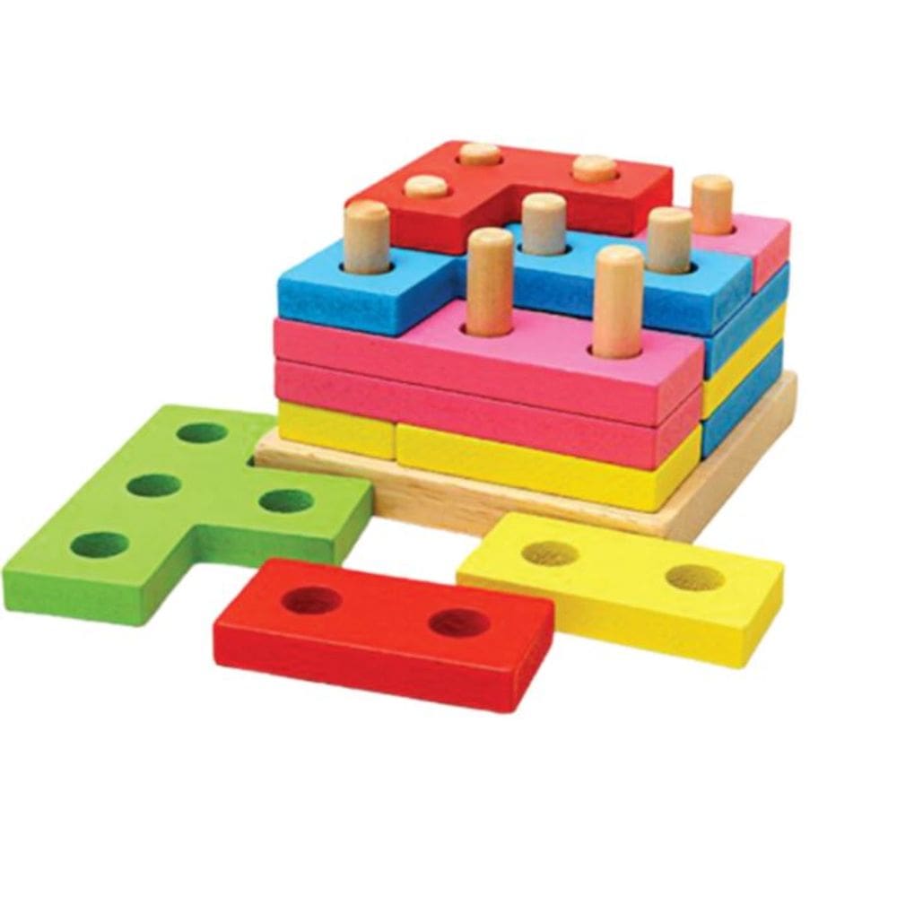 Brinquedo de Encaixe Formas e Cores Tetris MDF