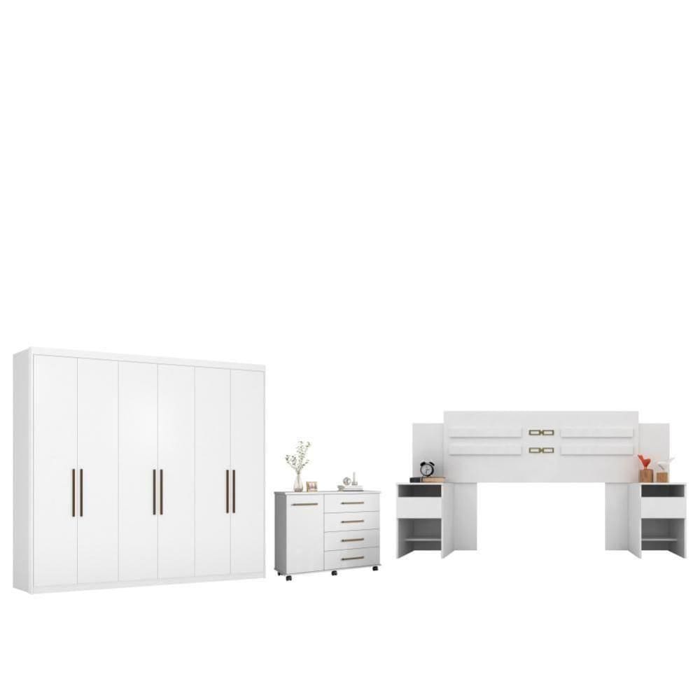 Conjunto Quarto De Casal Completo Caroline Branco