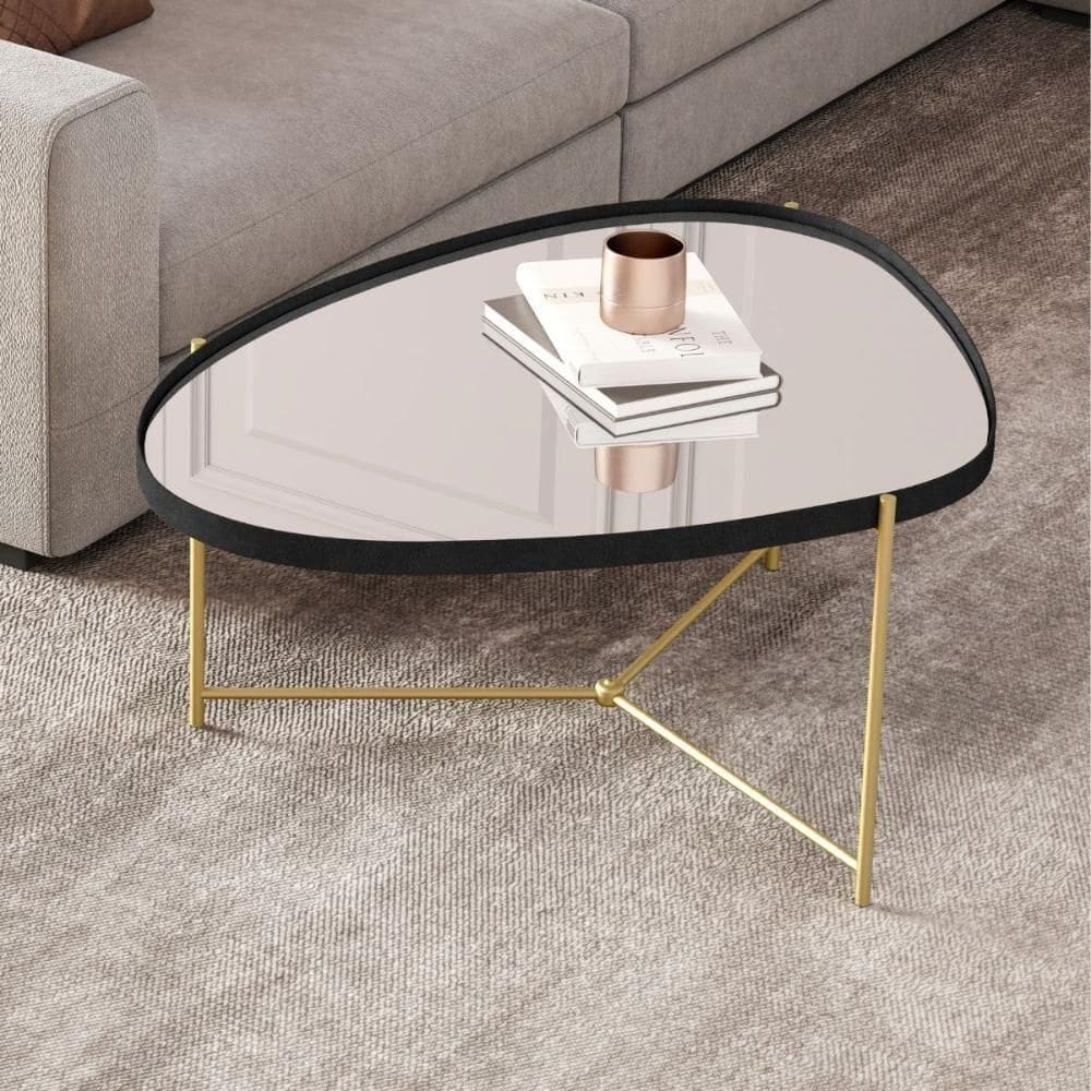Mesa De Centro Charlotte Preto Dourado
