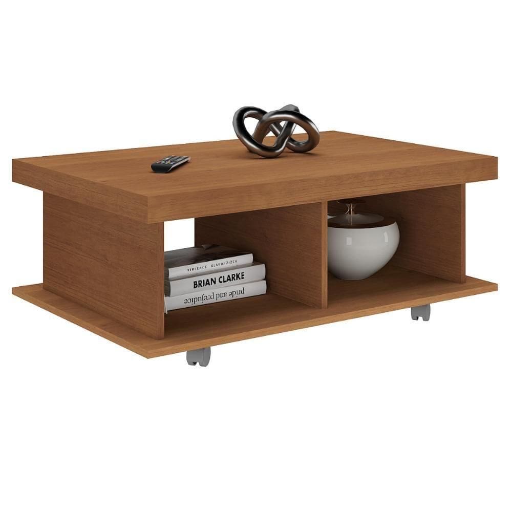 Mesa De Centro 4 Rodízios E 2 Nichos Irati Cinamomo