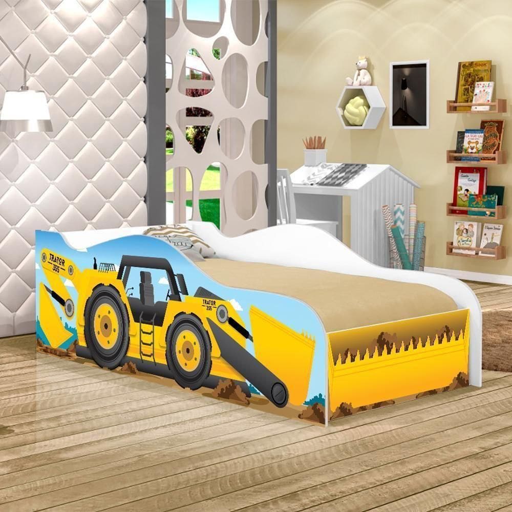Cama Solteiro Kids Speciale Trator Com Colchão