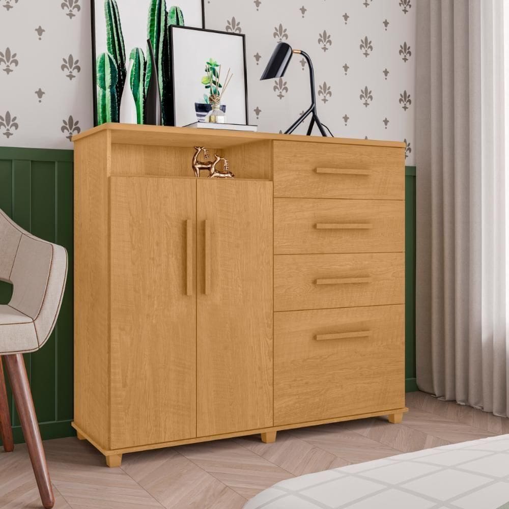 Cômoda Com 2 Portas E 4 Gavetas Seábra Naturalle