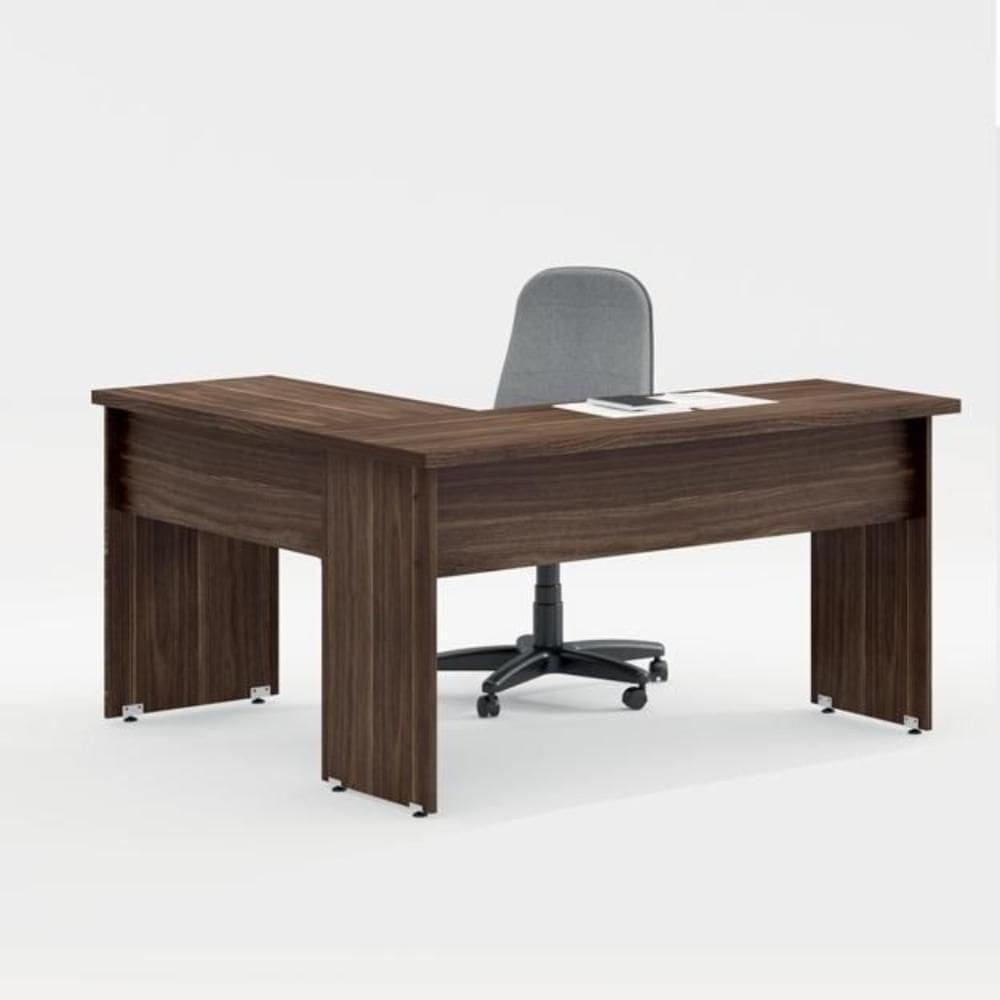 Mesa Em L Escritório Alfama Marrom