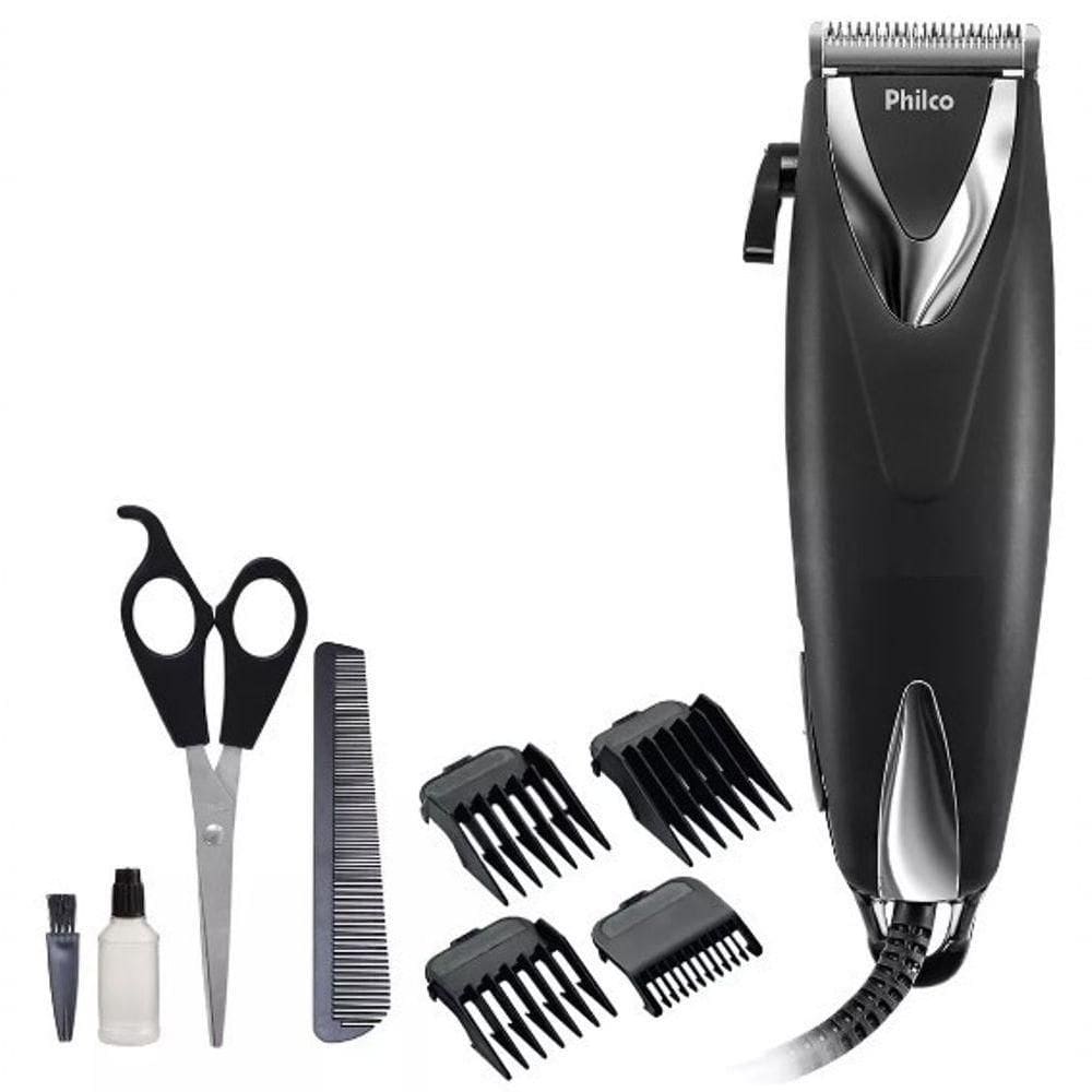 Maquina Cortar Cabelos Philco 18w Com 4 Pentes Luxxblack 220V