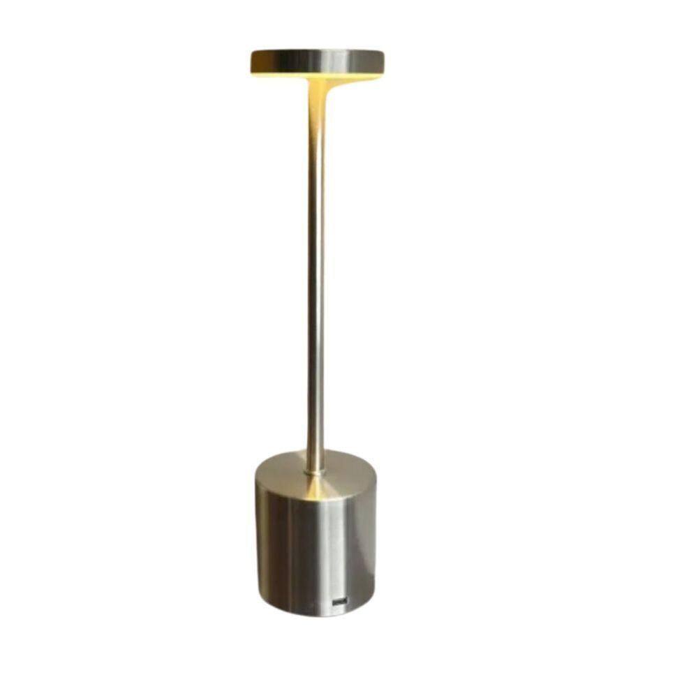Luminária De Mesa Touch Inteligente Premium Recarregável Prata