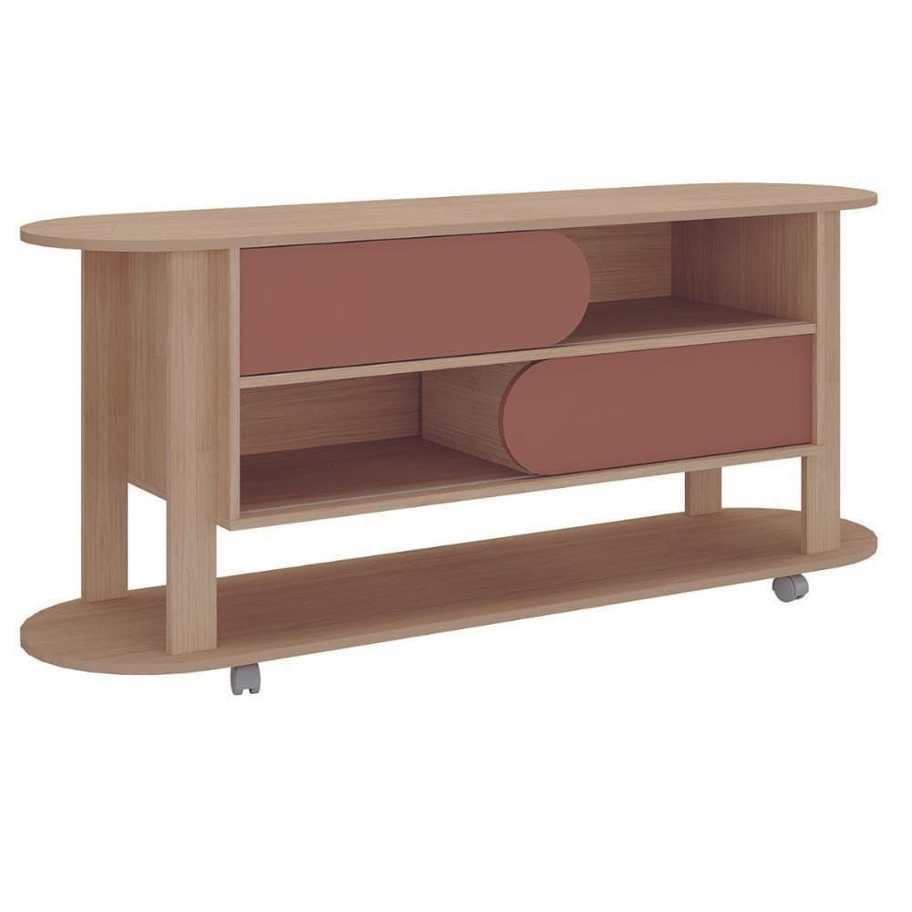 Rack Para Tvs De 65` 4 Rodízios Verê Terracota
