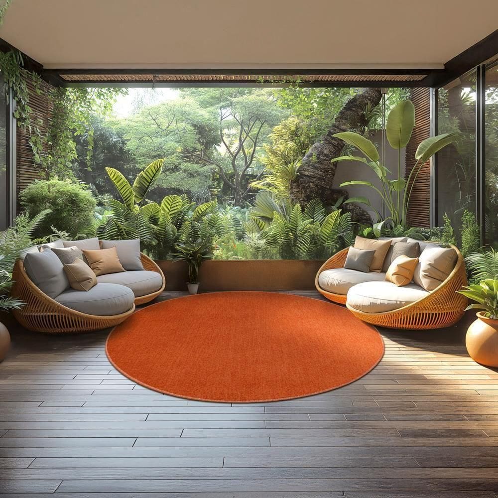 Tapete Elegant Terracotta 190xredondo Tapetes São Carlos