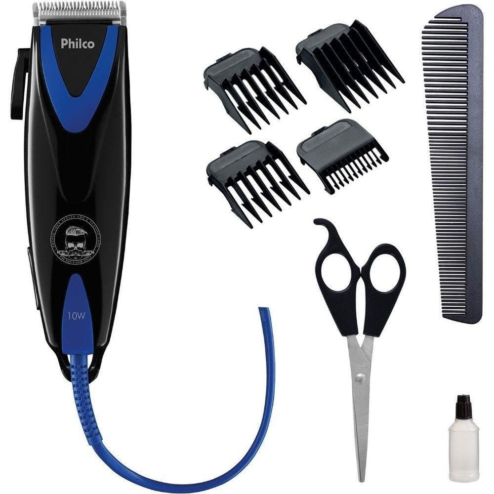 Maquina De Cortar Cabelos Philco 10w Azul Preto 110V