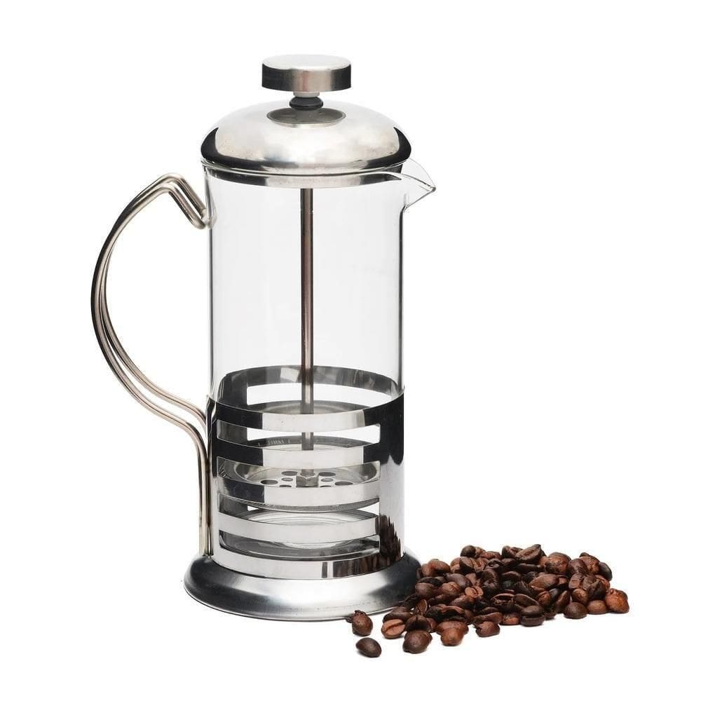 Cafeteira Francesa Em Inox Máquina De Café 350ml, Prensa, Chaleira Em Vidro, Cremeira E Bule French Press