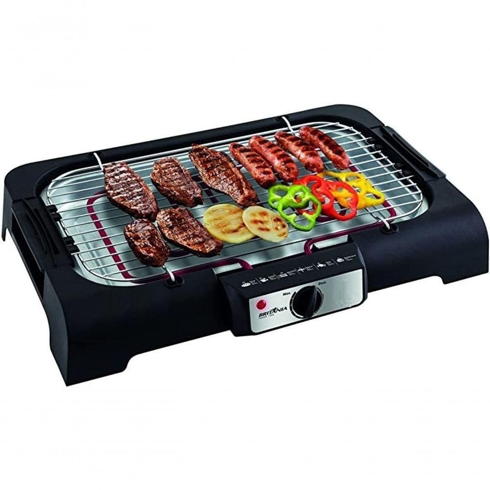 Churrasqueira Britania Preta-inox Controle De Tempetatura 110V