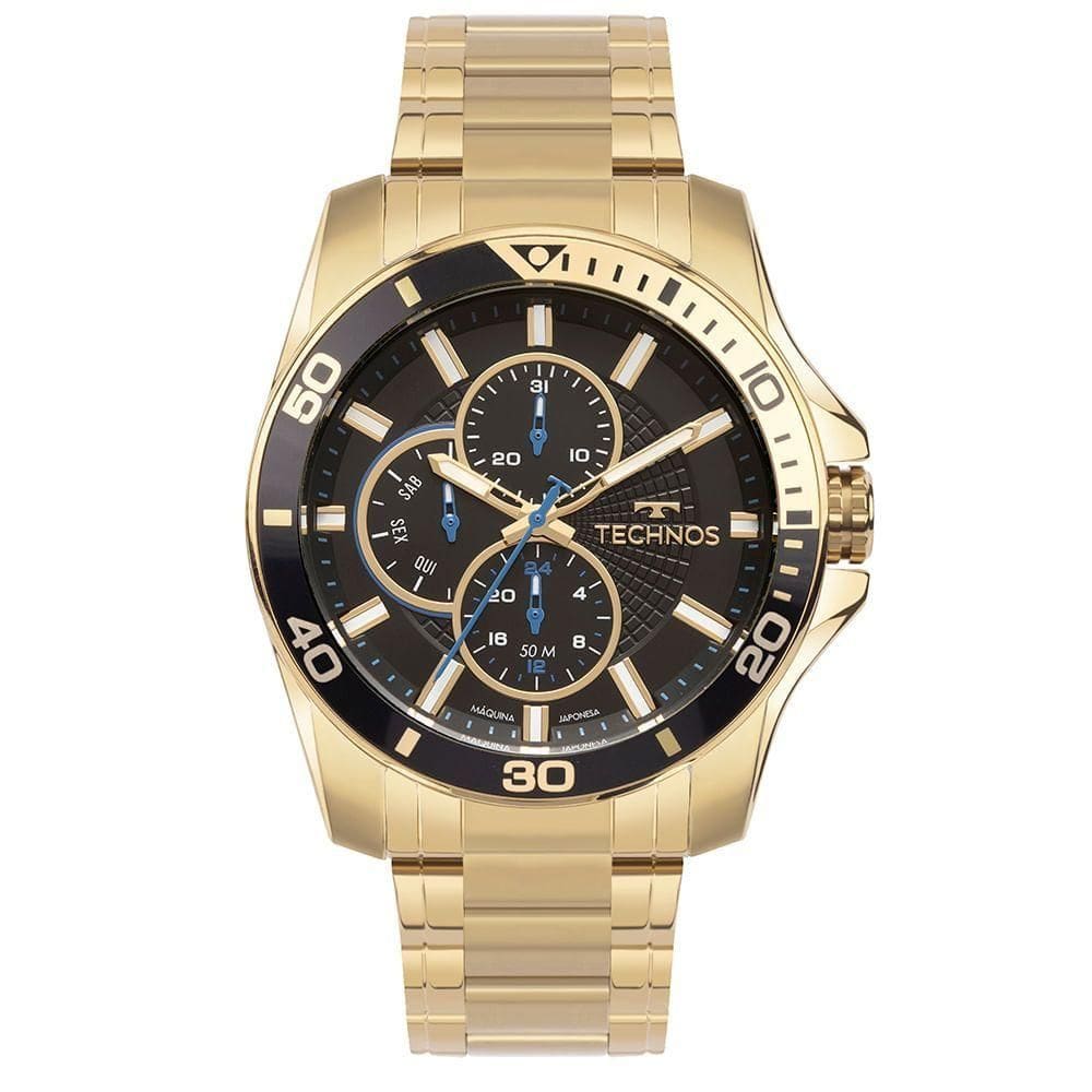 Relógio Technos Masculino Racer Dourado - 6p27duv/1p Relógio Technos Masculino Racer Premium Dourado - 6p27duv/1p