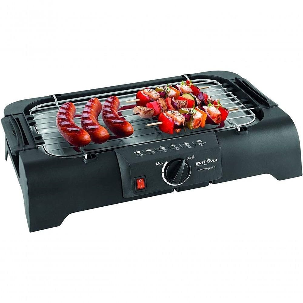 Churrasqueira Grill Eletrica Britania 1200w Grelha Em Inox 220V