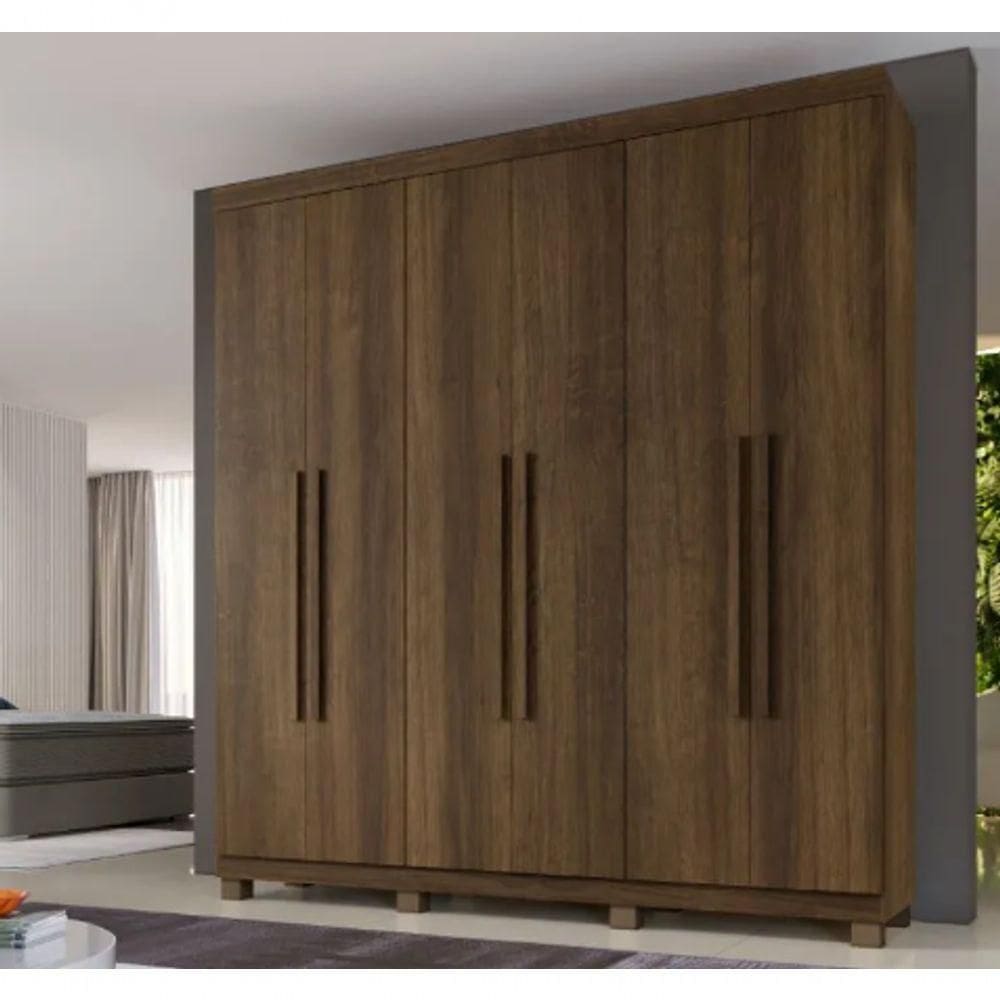 Guarda Roupa Milão 6 Portas 100% Mdf Benetil Móveis - Imbuia
