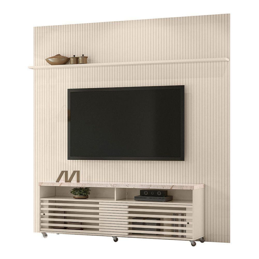 Combo Painel De 60 Polegadas + Rack Frizz New Prestige - 7 Decor Calacata E Off White