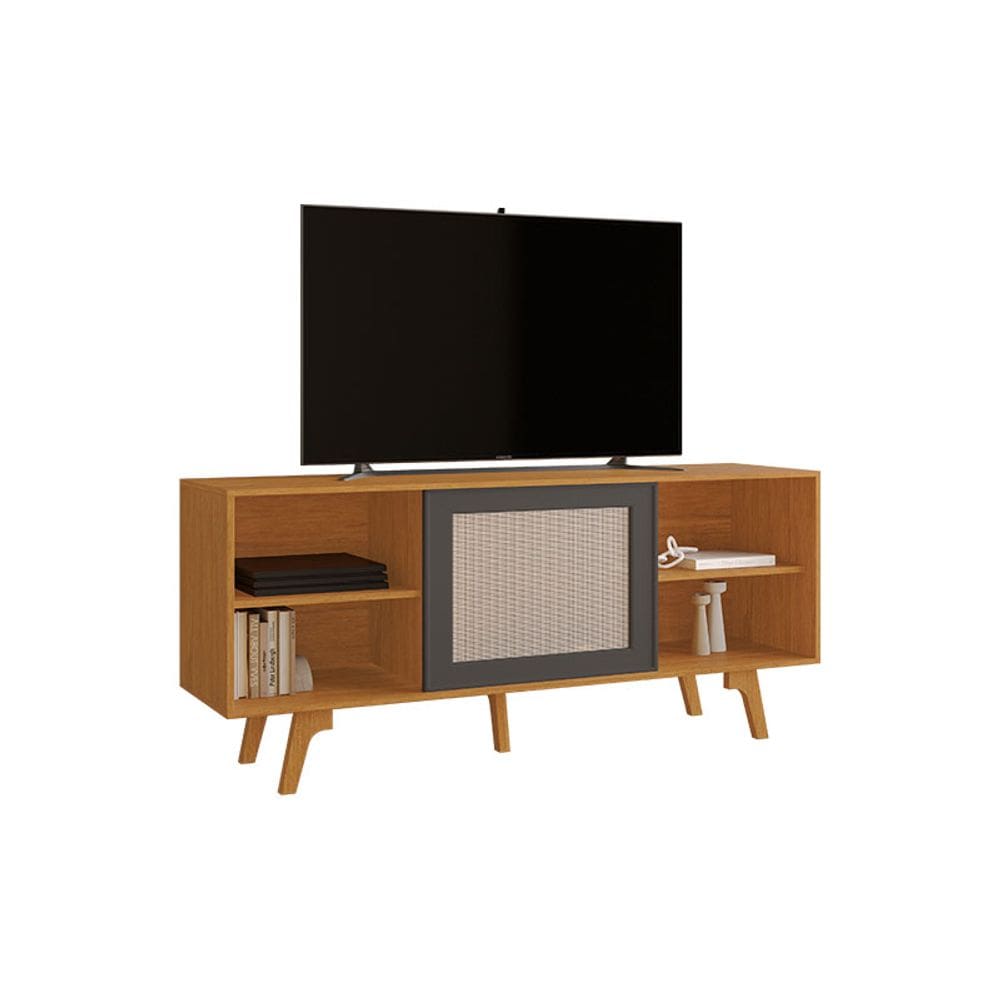 Rack para TV até 56 Polegadas Garra JCM Móveis Cinamomo/Grafite