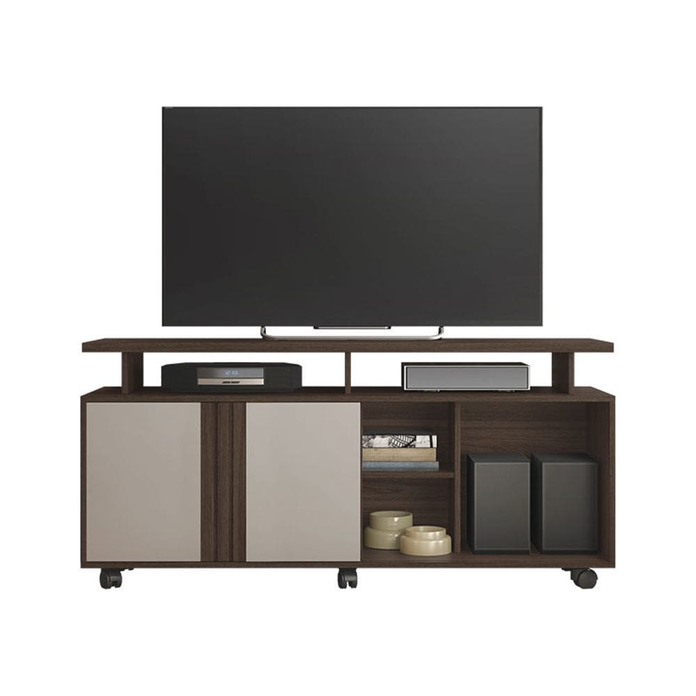 Rack para TV até 56 Polegadas Humor JCM Móveis Café Soft/Off
