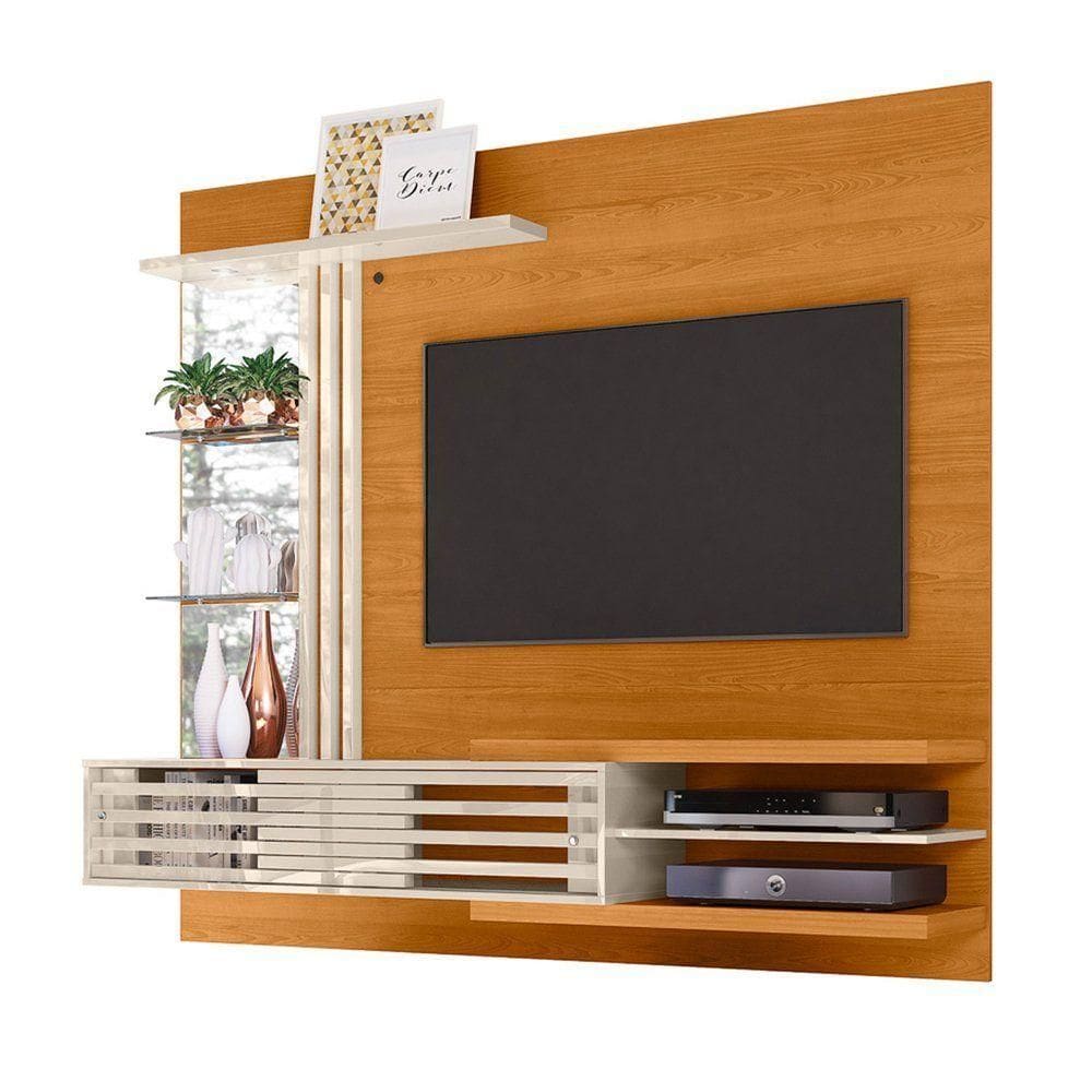 Painel Bancada Suspensa Para 60 Polegadas Frizz Supreme - 7 Decor Cinamomo E Off White
