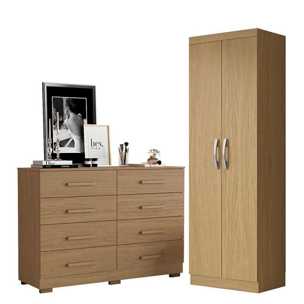 Cômoda 8 Gavetas 2014148 E Armário Multiuso New 2000192 Atacama - Aramóveis