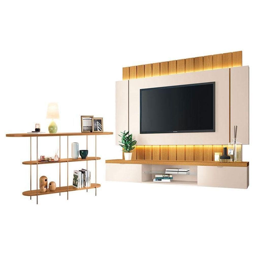 Home Suspenso Illusion Cinamomo Off White E Aparador Infinity Cinamomo- Hb Móveis