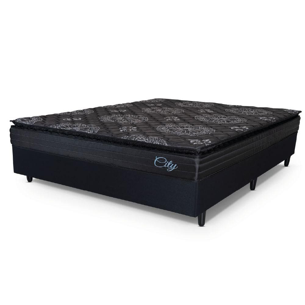 Cama Box Casal King Colchão Com Molas Ensacadas Top Hellen