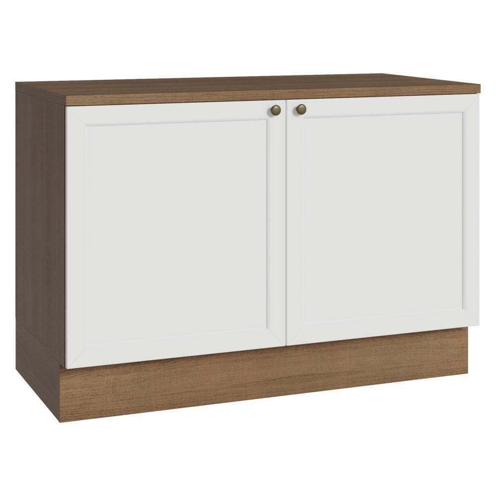 Balcão De Cozinha 120 Cm 2 Portas Rustic/branco Vik Madesa Rustic/branco