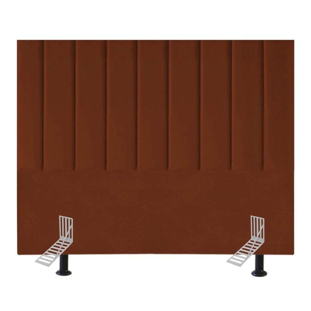 Cabeceira Cama Casal Queen Size 160 Cm Lídia Veludo E Frame terracota