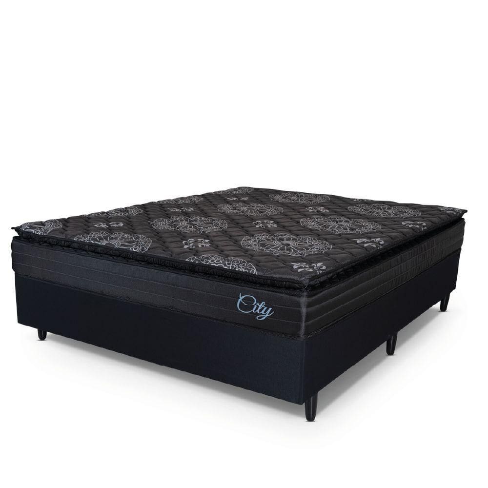 Cama Box Casal Colchão Com Molas Ensacadas City Top Hellen