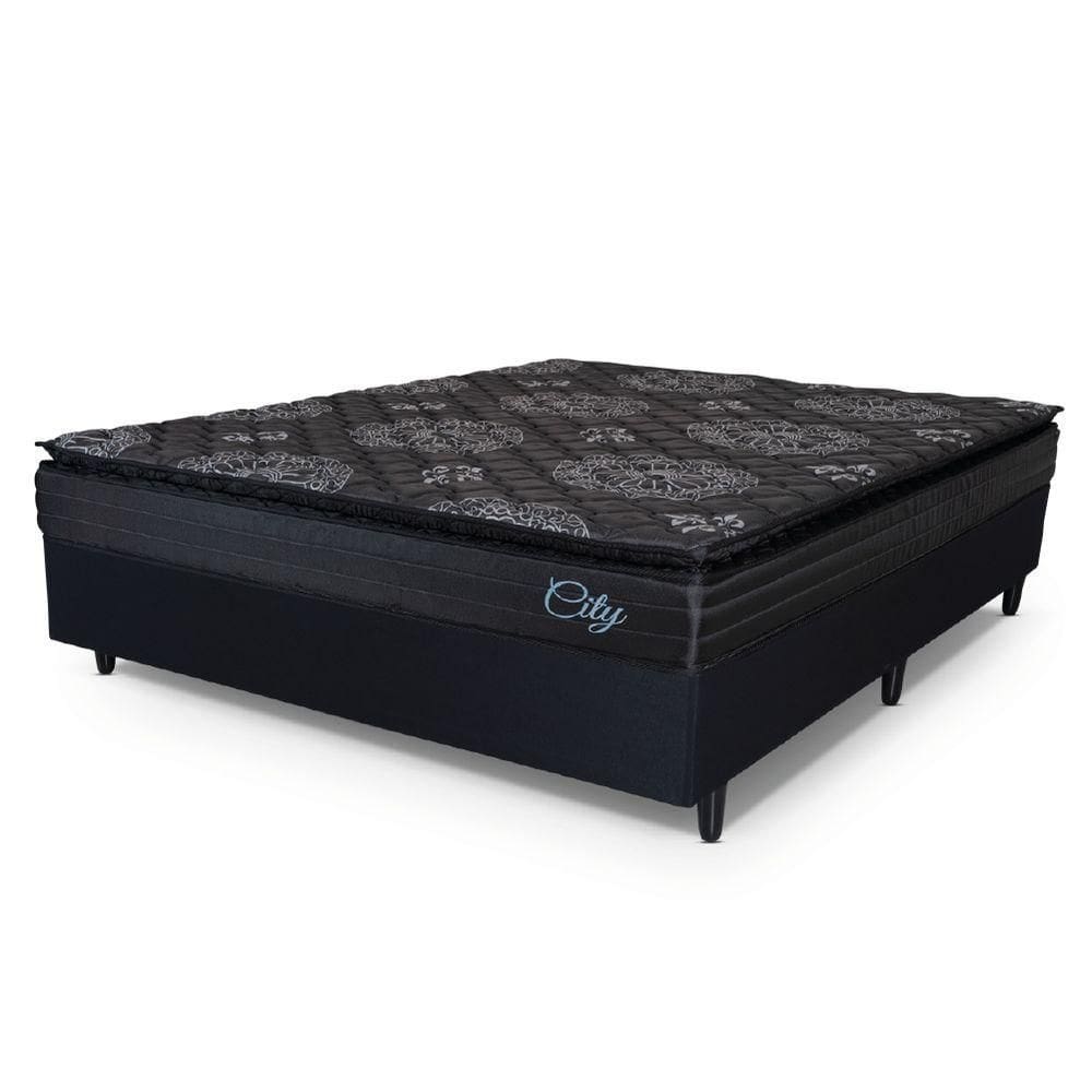 Cama Box Casal Queen Colchão City Pillow Top Hellen