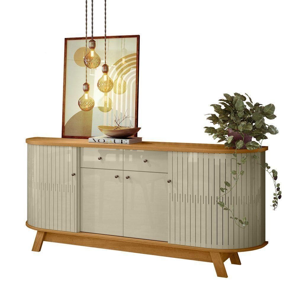 Buffet Aparador Para Sala Mônaco - 7 Decor Cumaru E Opala