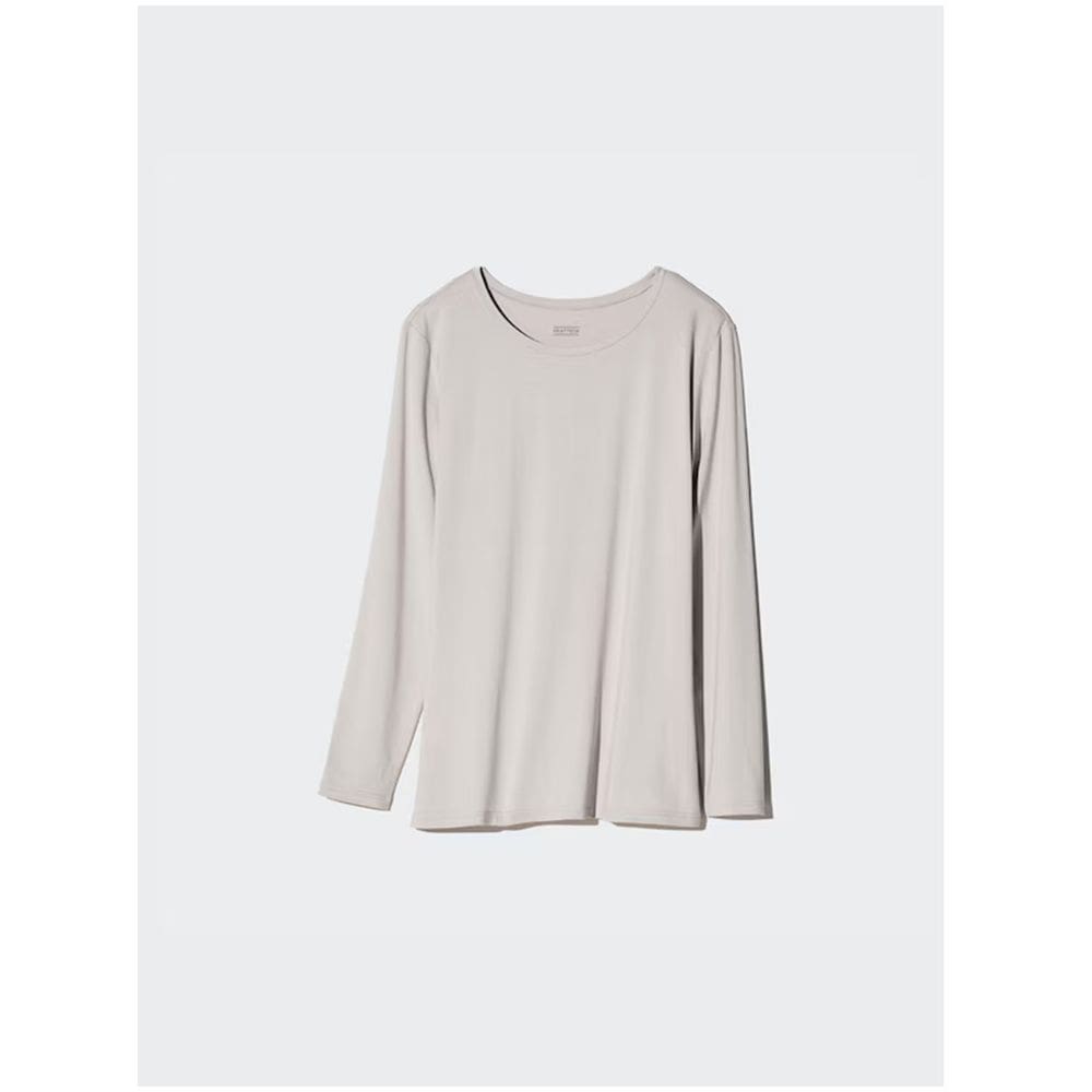 Camiseta Térmica Uniqlo Heattech Segunda Pele Feminina Cinza Claro