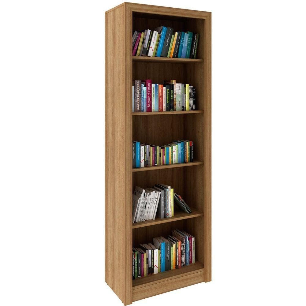 Estante Armário Alta Livreiro Multiuso Office 5 Prateleiras Amêndoa
