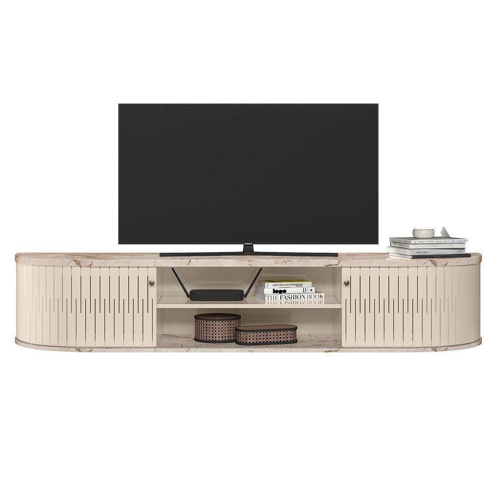 Rack Suspenso Para Sala Algarve - 7 Decor Calacata E Off White