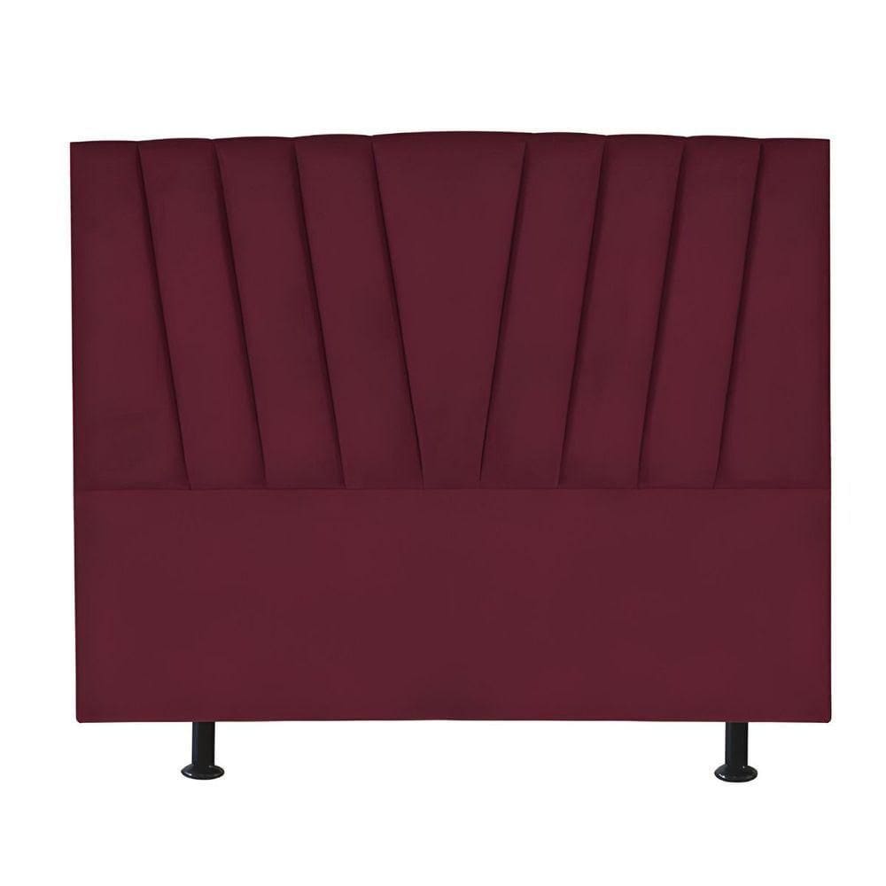Cabeceira Estofada Cama Casal Queen Size 160 Cm Louise Suede Bordô