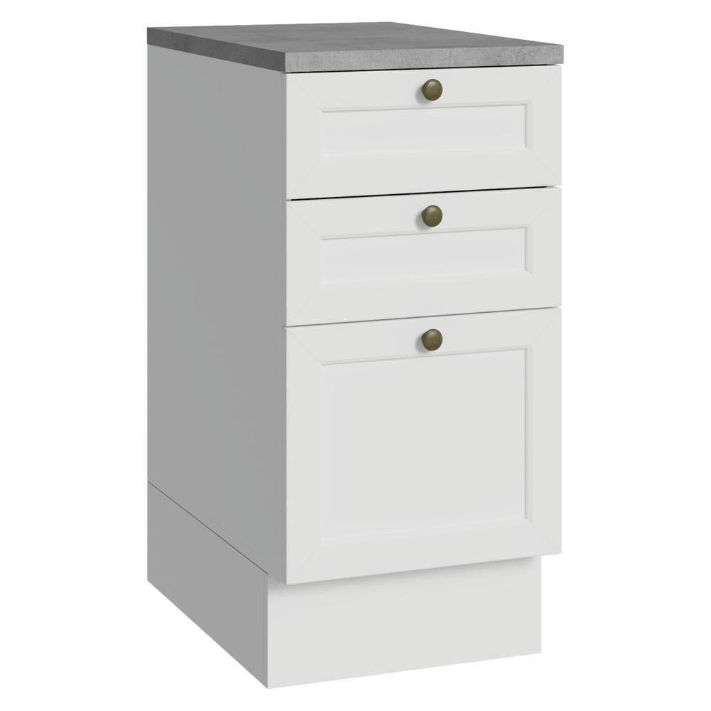 Balcão De Cozinha 40 Cm 3 Gavetas Branco Vik Madesa Branco