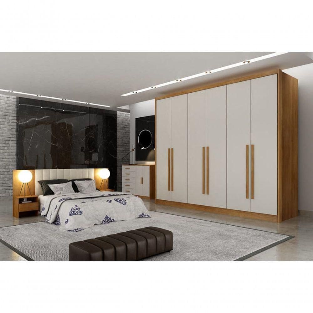 Guarda Roupa Casal 6 Portas 8 Gavetas - Maldivas-cumaru-fendi - Móveis Horizonte