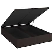 Base Baú Linho Marrom Casal (138x188x39) - Ortobom