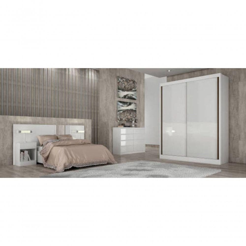 Guarda Roupa Solteiro 2 Portas 3 Gavetas - Toledo-branco - Móveis Horizonte