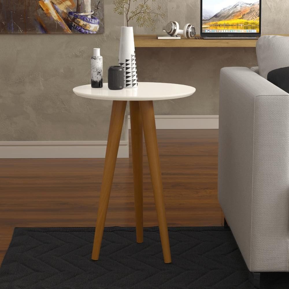 Mesa Lateral 4601 Pés Palito Sala Off White